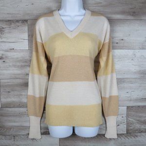 Jones New York* Women's Long Sleeve‎ V-Neck Straight Hem Ribbed Sweater~ Large